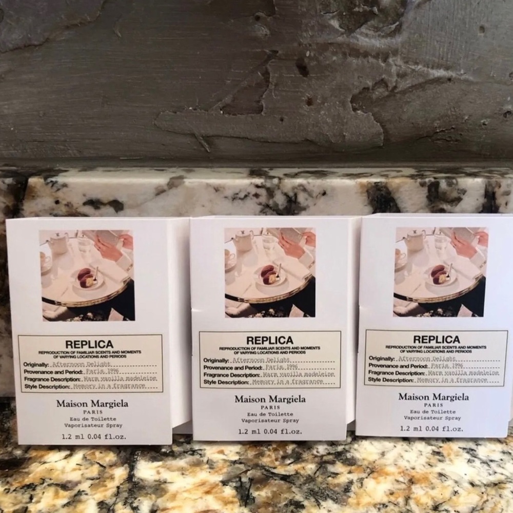 Set of 3 Maison Margiela Afternoon Delight Sample Vial Spray Card Bundle